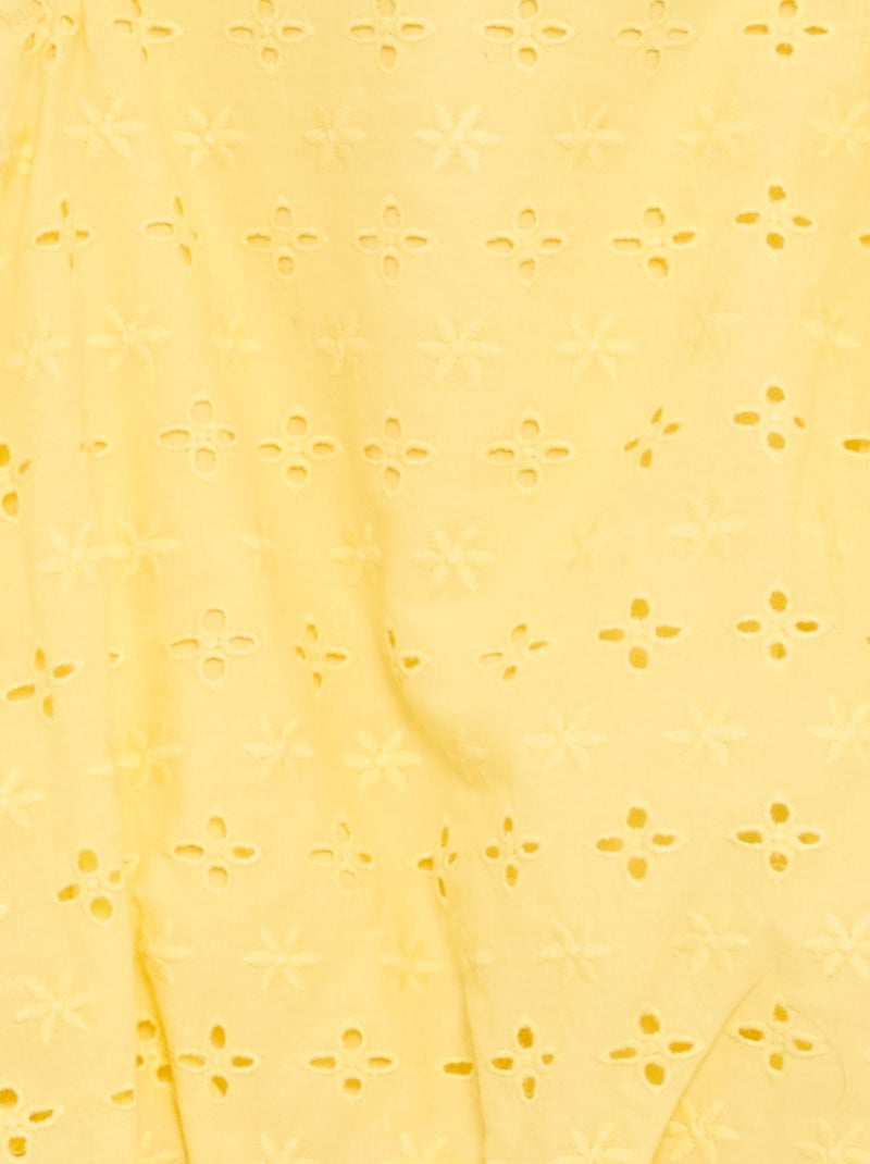 Abito a palloncino con ricami sangallo Giallo - Kiabi