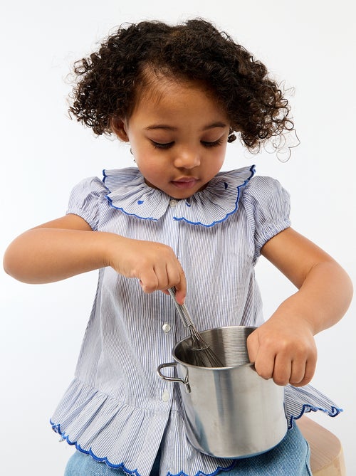 Abito a righe a maniche corte e fondo a volant - Kiabi