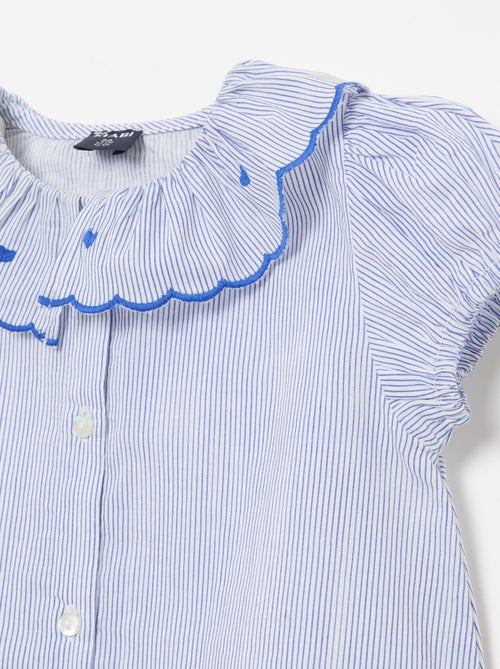 Abito a righe a maniche corte e fondo a volant - Kiabi