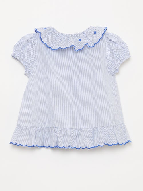 Abito a righe a maniche corte e fondo a volant - Kiabi