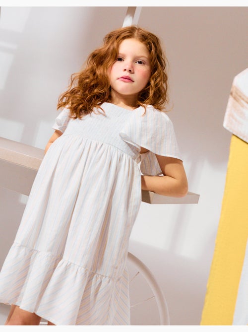 Abito a righe in cotone con fodera B&S - Kiabi