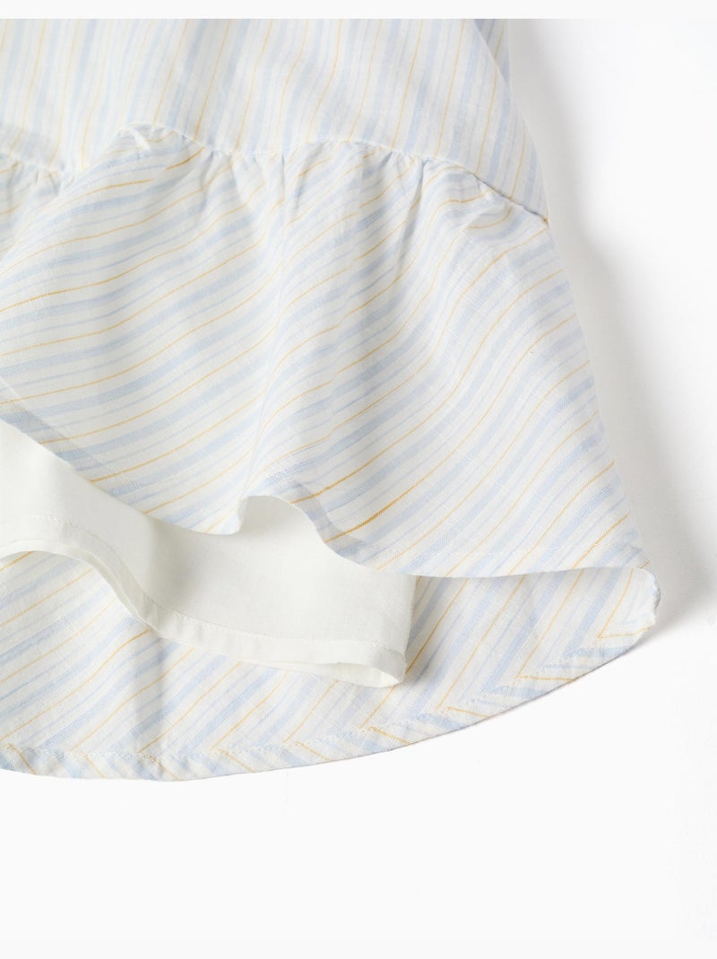 Abito a righe in cotone con fodera B&S Blu chiaro - Kiabi