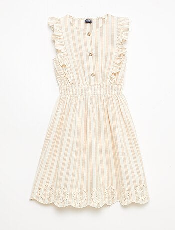 Abito a righe in lino e cotone