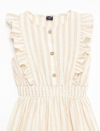 Abito a righe in lino e cotone