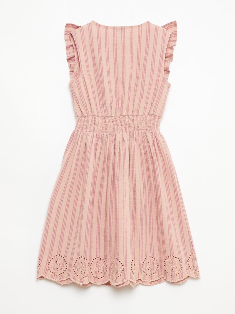 Abito a righe in lino e cotone Rosa - Kiabi