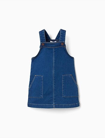 Abito a salopette in denim con tasche frontali