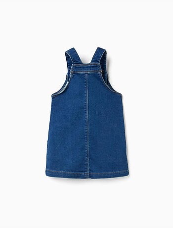 Abito a salopette in denim con tasche frontali
