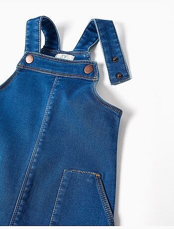 Abito a salopette in denim con tasche frontali