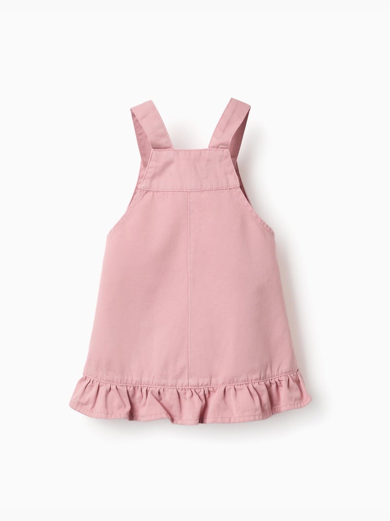 Abito a salopette in saffiano con orlo arricciato Rosa chiaro - Kiabi