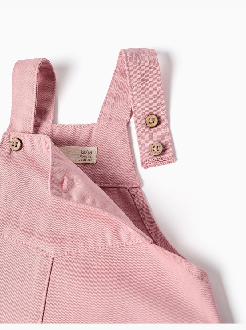 Abito a salopette in saffiano con orlo arricciato Rosa chiaro - Kiabi