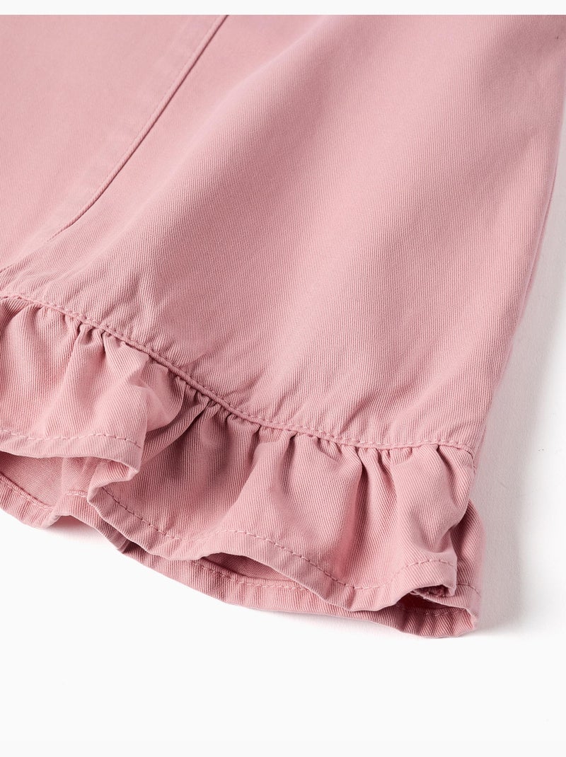 Abito a salopette in saffiano con orlo arricciato Rosa chiaro - Kiabi