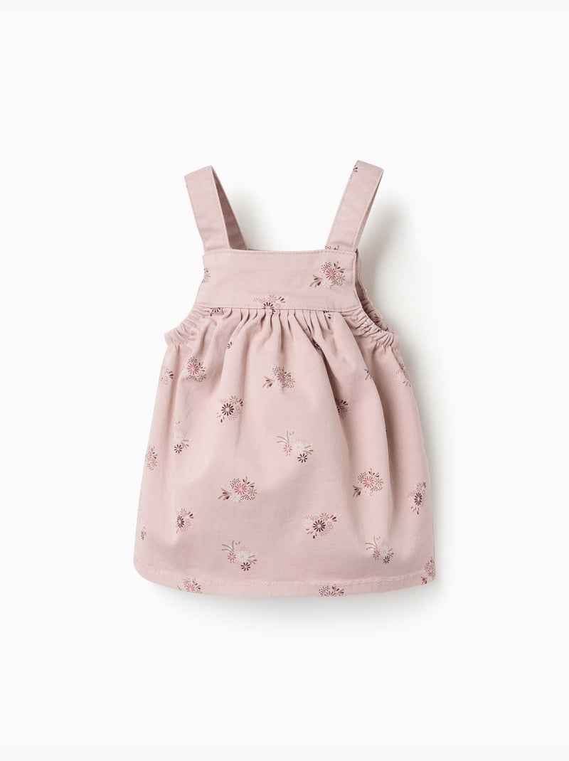 Abito a salopette in twill con stampa floreale Rosa chiaro - Kiabi