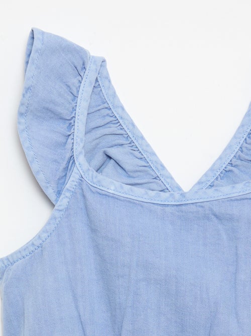 Abito a tinta unita con spalline a volant - Kiabi