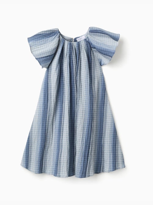 Abito a trapezio in cotone con maniche a farfalla - Kiabi