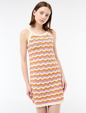 Abito all'uncinetto tricolore