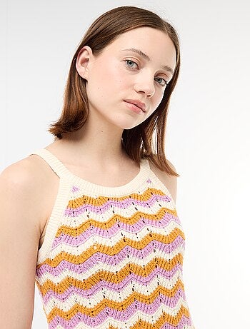 Abito all'uncinetto tricolore