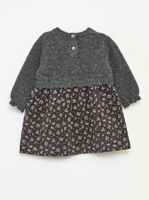 Abito bimateriale 2 in 1 in velluto tricot - Kiabi