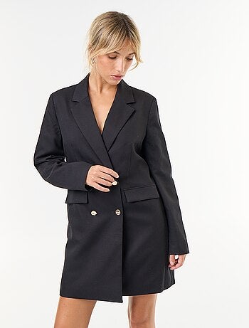 Abito blazer midi con bottoni dorati