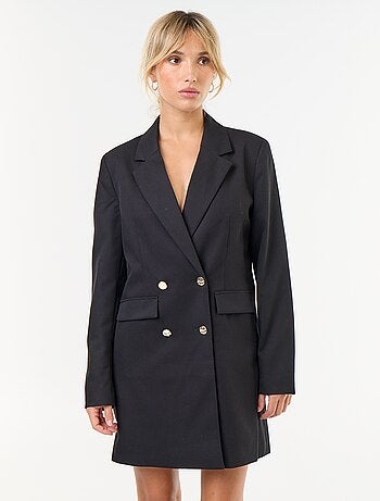Abito blazer midi con bottoni dorati
