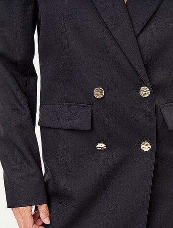 Abito blazer midi con bottoni dorati