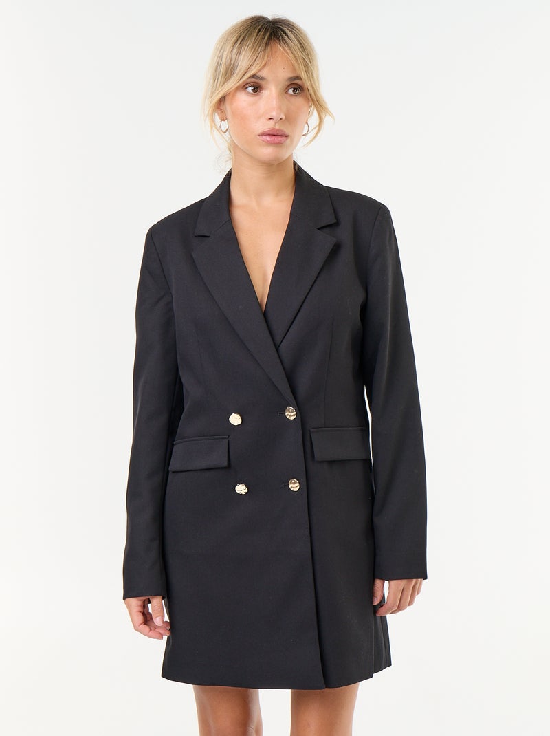Abito blazer midi con bottoni dorati Nero - Kiabi