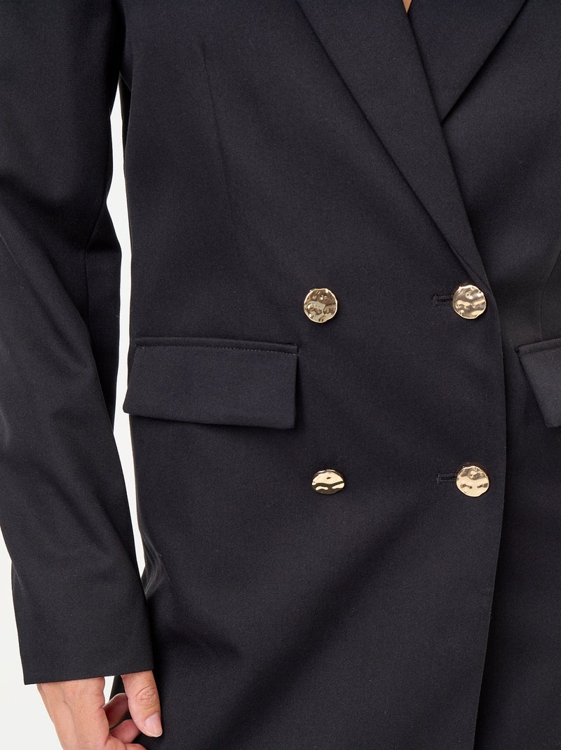 Abito blazer midi con bottoni dorati Nero - Kiabi