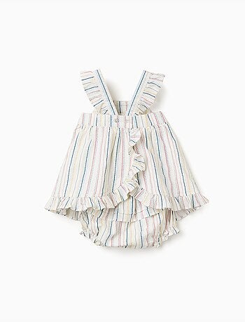 Abito + bloomers con a righe etniche B&S