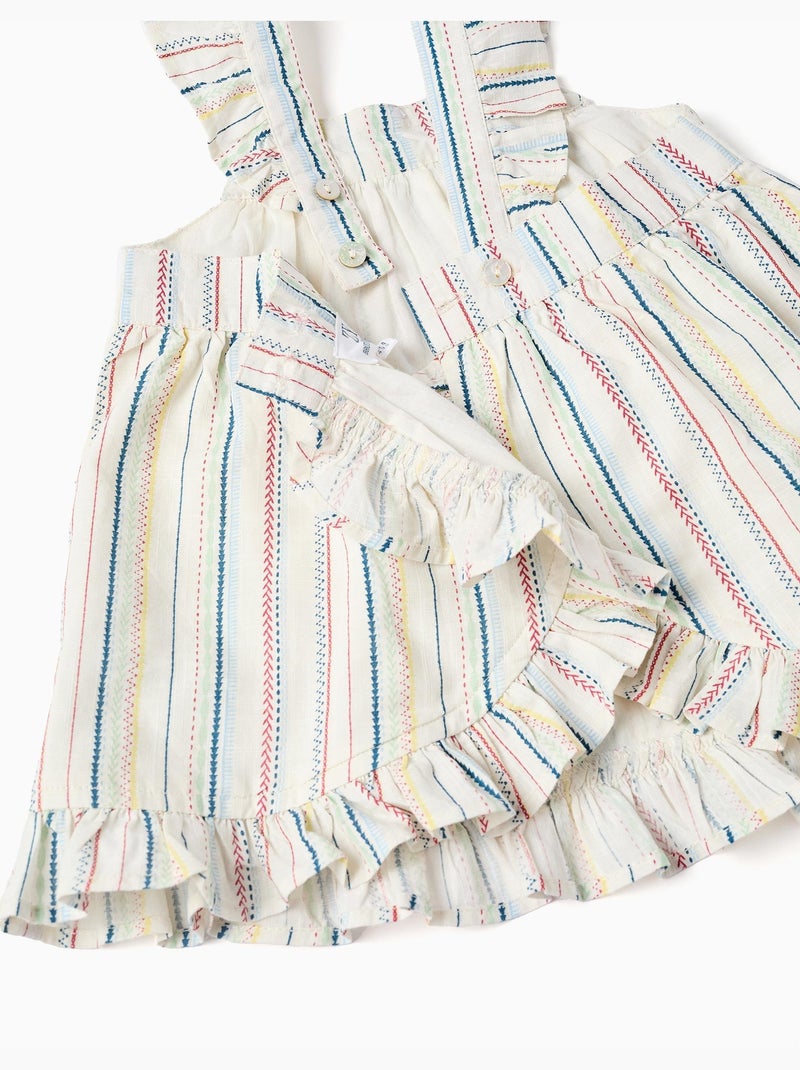 Abito + bloomers con a righe etniche B&S Bianco - Kiabi