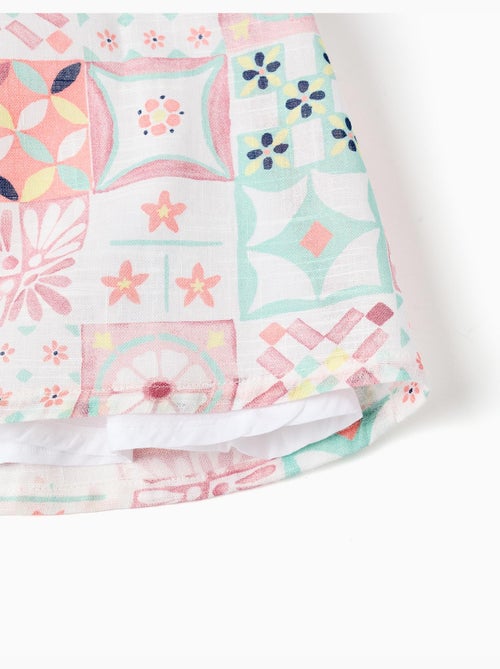 Abito + bloomers in cotone con motivo piastrelle - Kiabi