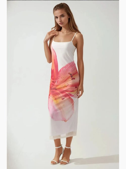 Abito bodycon con scollo quadrato e stampa floreale hiccup - Kiabi