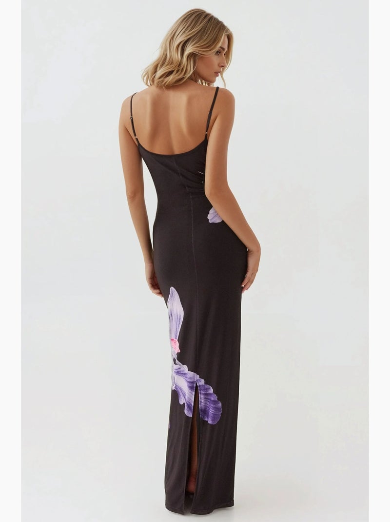 Abito bodycon floreale con scollo quadrato hiccup Nero - Kiabi