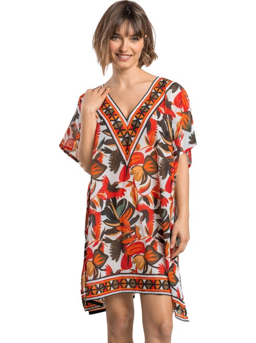 Abito caftano multicolore a maniche corte da donna ADMAS Paradise - Kiabi Abito caftano multicolore a maniche corte da donna ADMAS Paradise - Kiabi