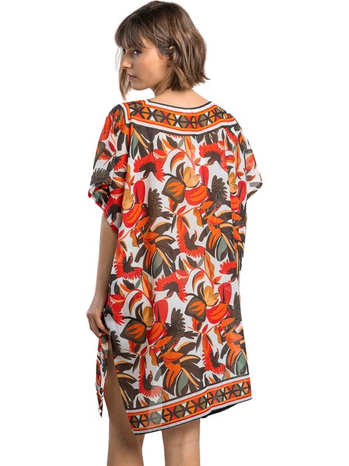 Abito caftano multicolore a maniche corte da donna ADMAS Paradise - Kiabi Abito caftano multicolore a maniche corte da donna ADMAS Paradise - Kiabi