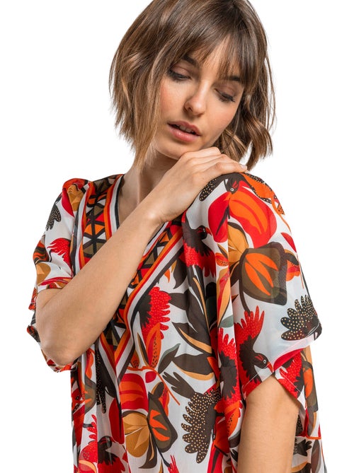 Abito caftano multicolore a maniche corte da donna ADMAS Paradise - Kiabi Abito caftano multicolore a maniche corte da donna ADMAS Paradise - Kiabi