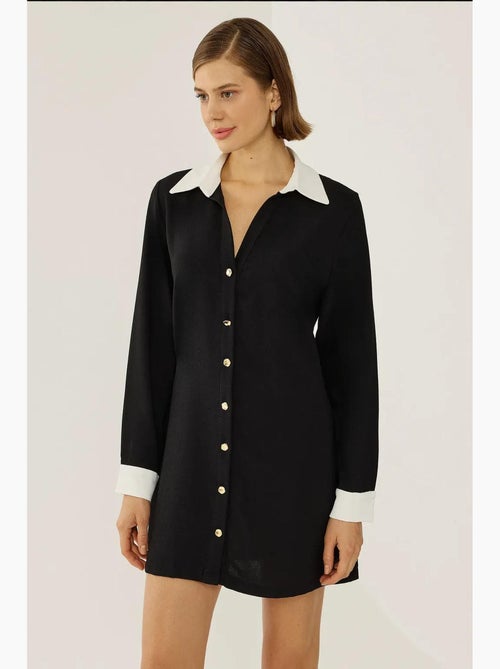 Abito camicia abbottonato hiccup - Kiabi Abito camicia abbottonato hiccup - Kiabi
