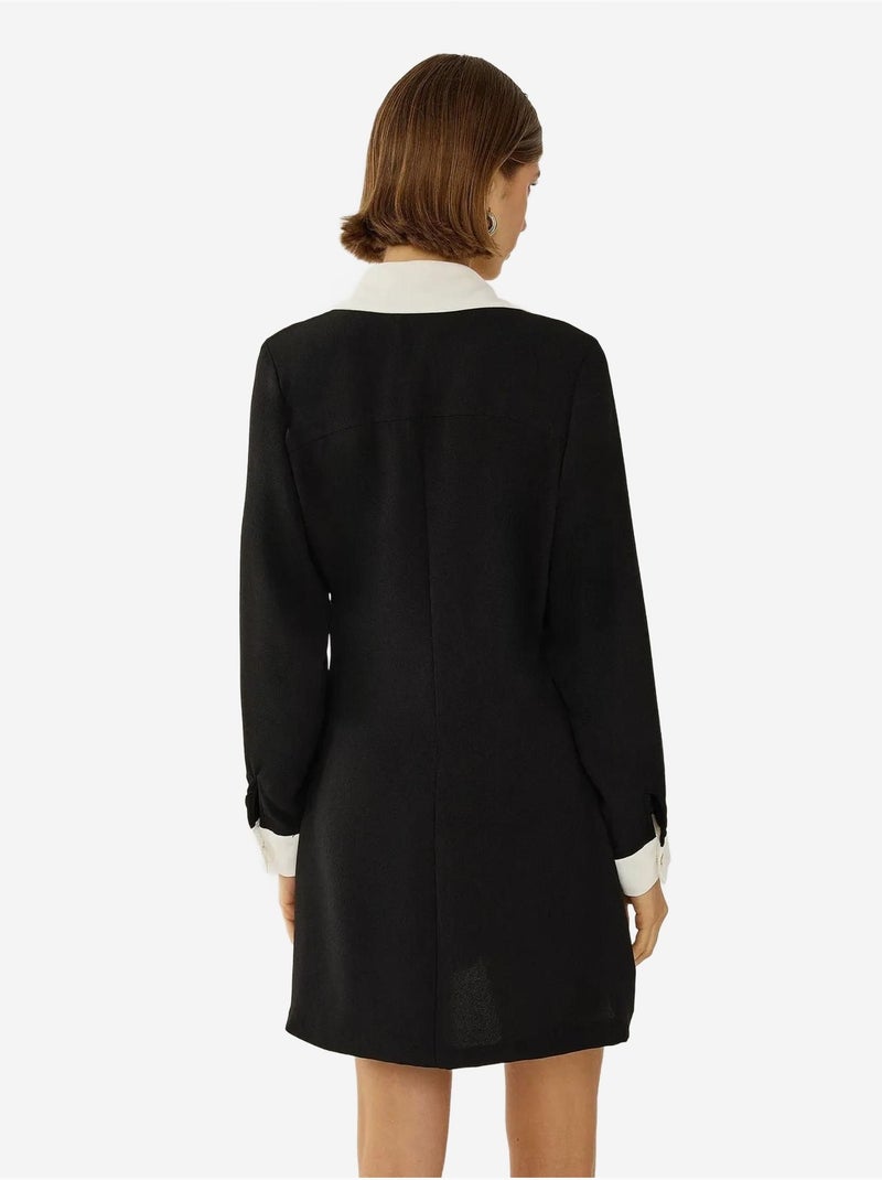 Abito camicia abbottonato Nero - Kiabi