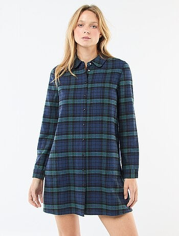 Abito camicia corto in flanella