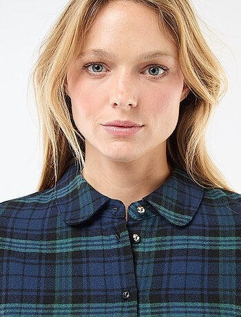 Abito camicia corto in flanella