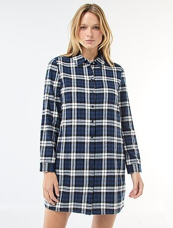 Abito camicia corto in flanella