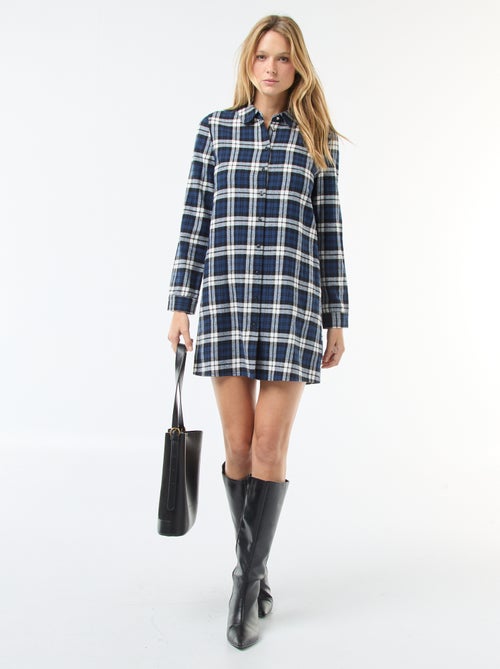 Abito camicia corto in flanella - Kiabi