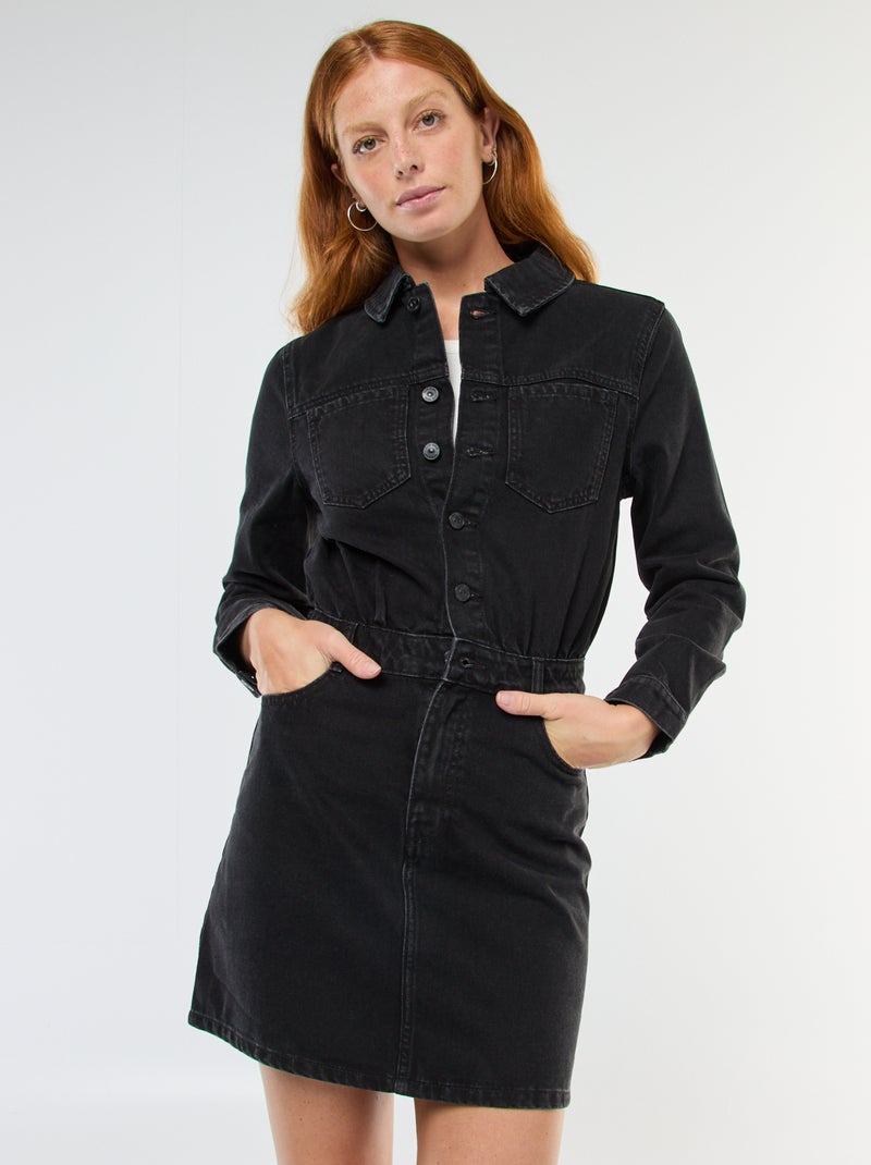 Abito camicia in denim Grigio - Kiabi