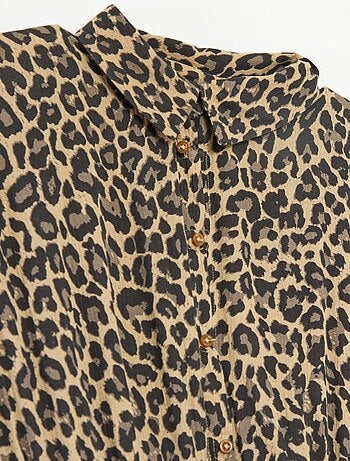 Abito camicia lungo leopardato - So Easy