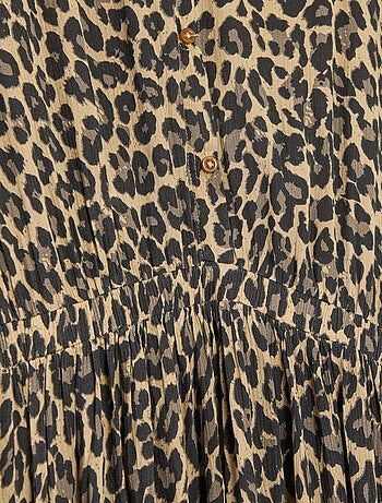 Abito camicia lungo leopardato - So Easy