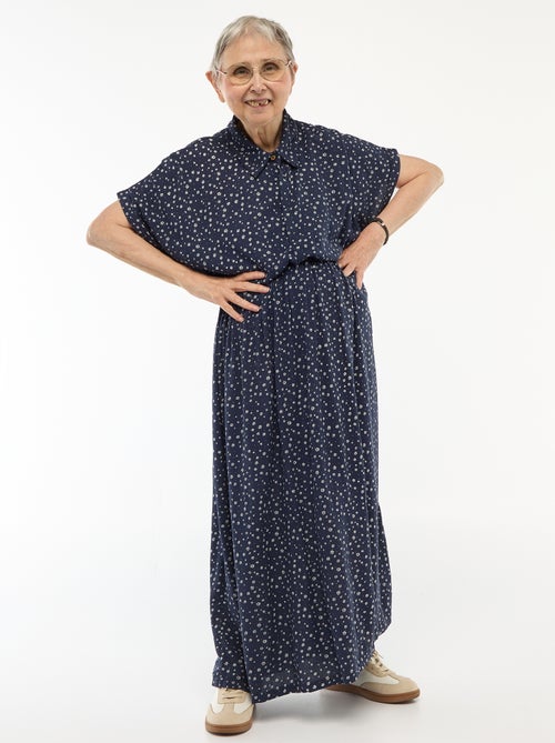 Abito camicia lungo leopardato - So Easy - Kiabi