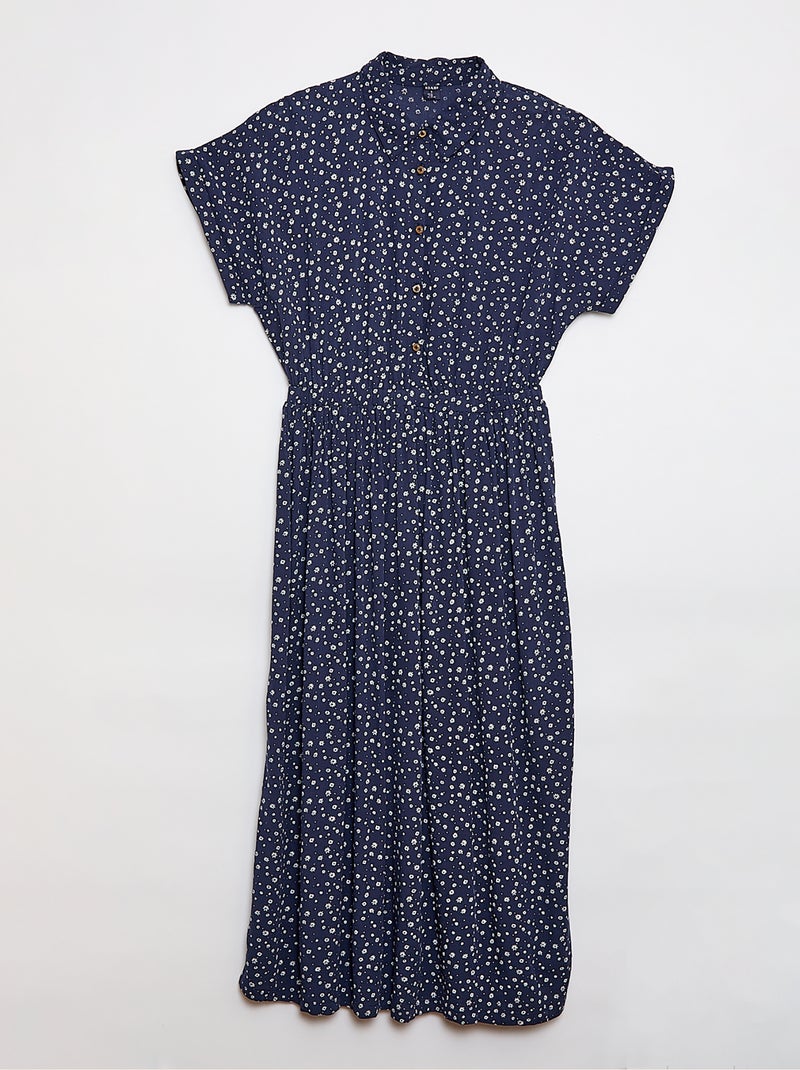 Abito camicia lungo leopardato - So Easy Blu - Kiabi