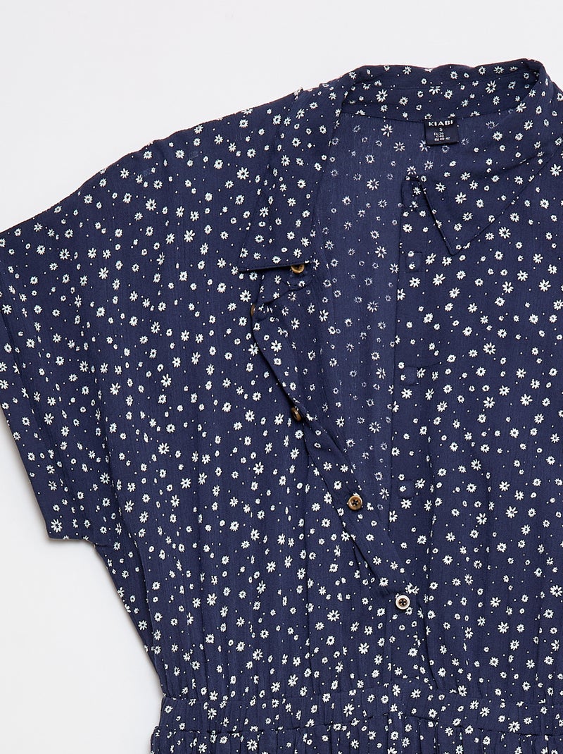 Abito camicia lungo leopardato - So Easy Blu - Kiabi