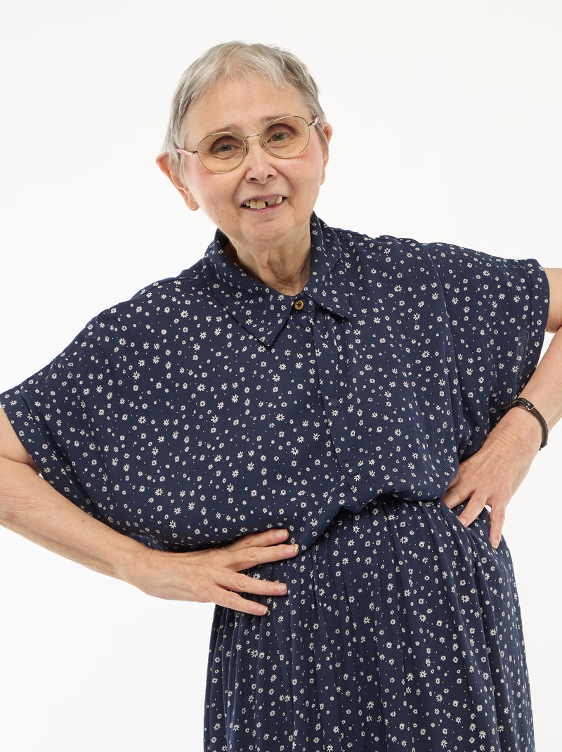 Abito camicia lungo leopardato - So Easy Blu - Kiabi
