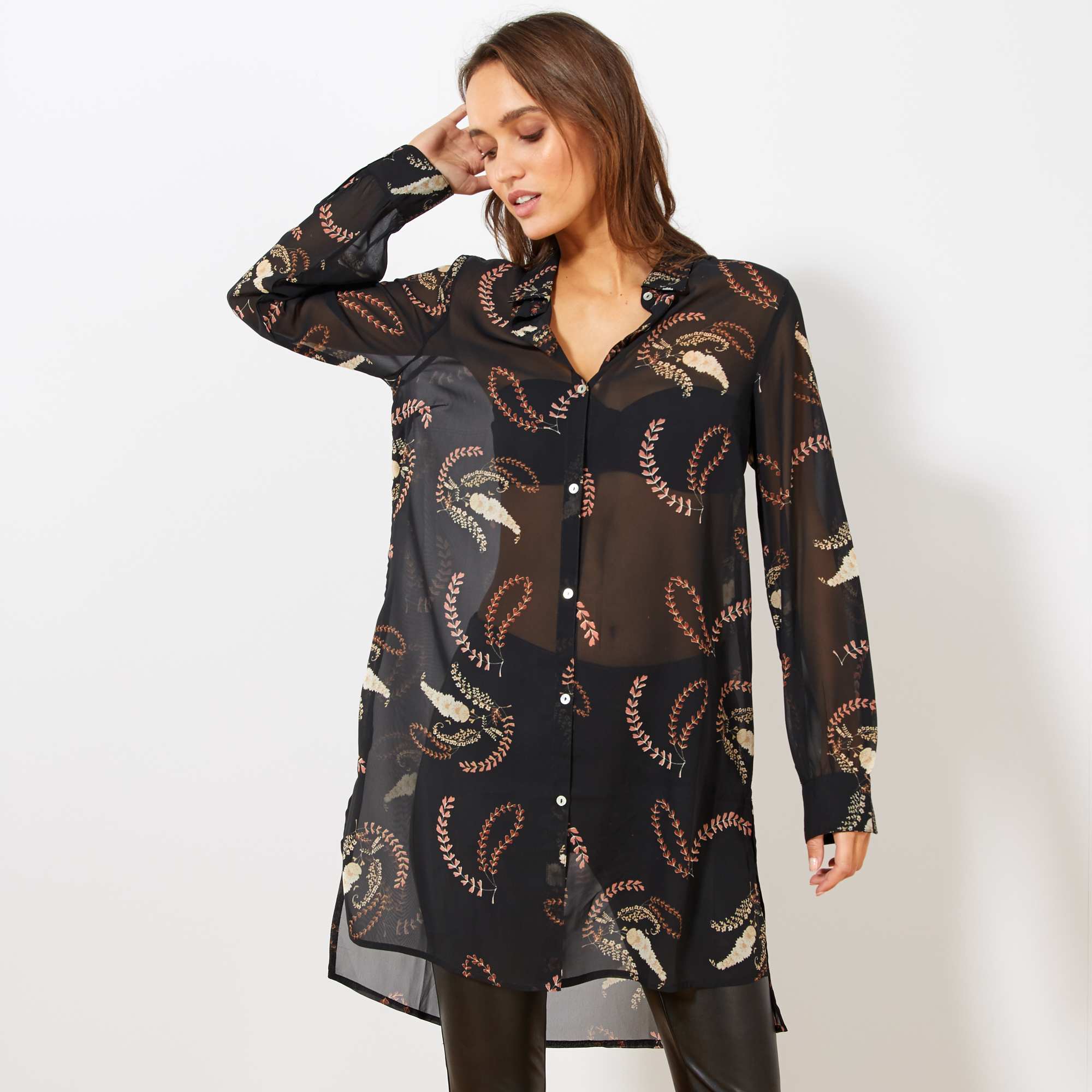 Abito camicia lungo Donna NERO Kiabi 18,00€