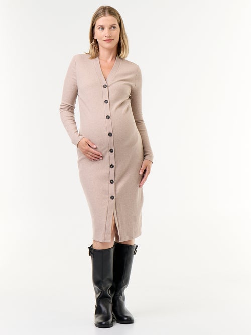 Abito cardigan abbottonato a costine - Kiabi