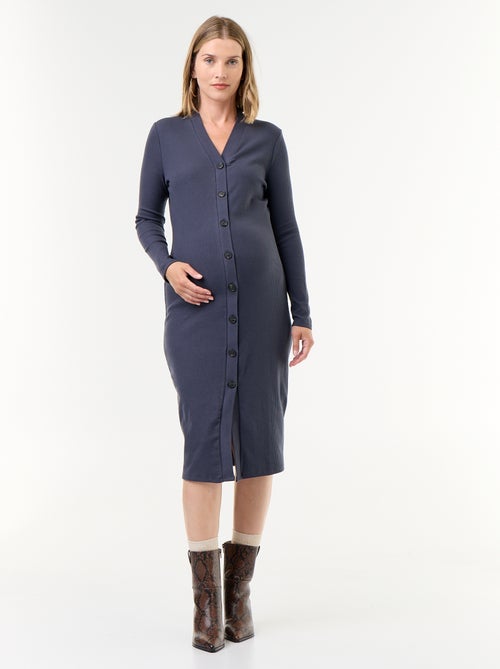 Abito cardigan abbottonato a costine - Kiabi